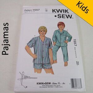 Kwik Sew 1557 sewing pattern pajamas, top, shorts, pants UNCUT size 8-14